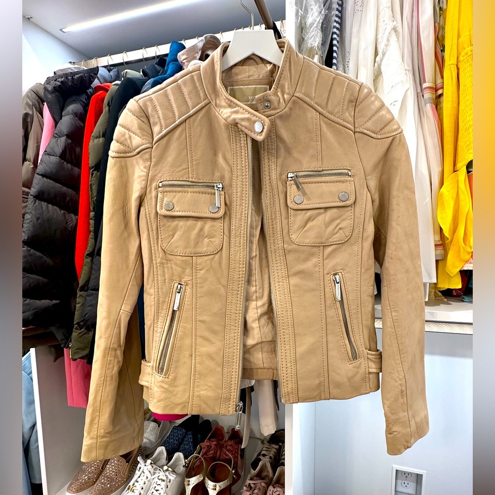 Michael Kors leather Moto jacket